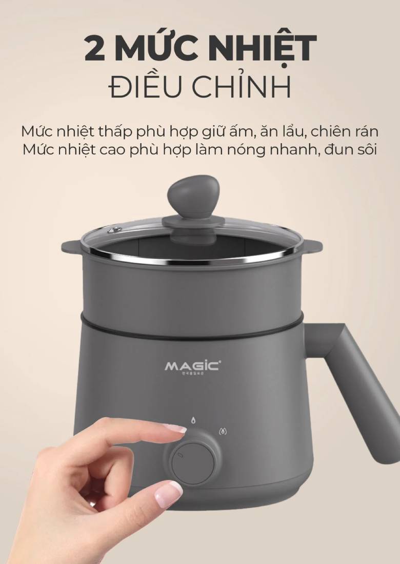  Nồi nấu đa năng Magic Eco AC-041 - 2 mức nhiệt điều chỉnh