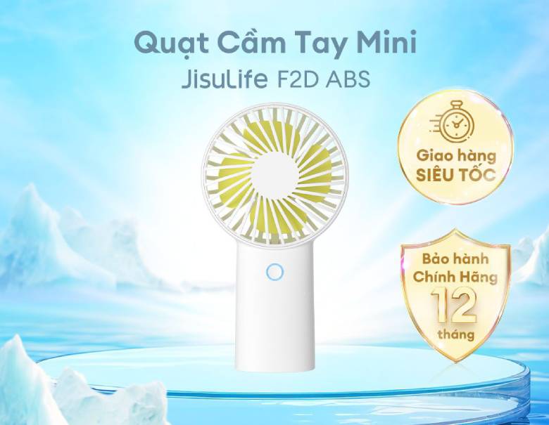  Quạt cầm tay mini Jisulife F2D-J1111 6000mAh Trắng