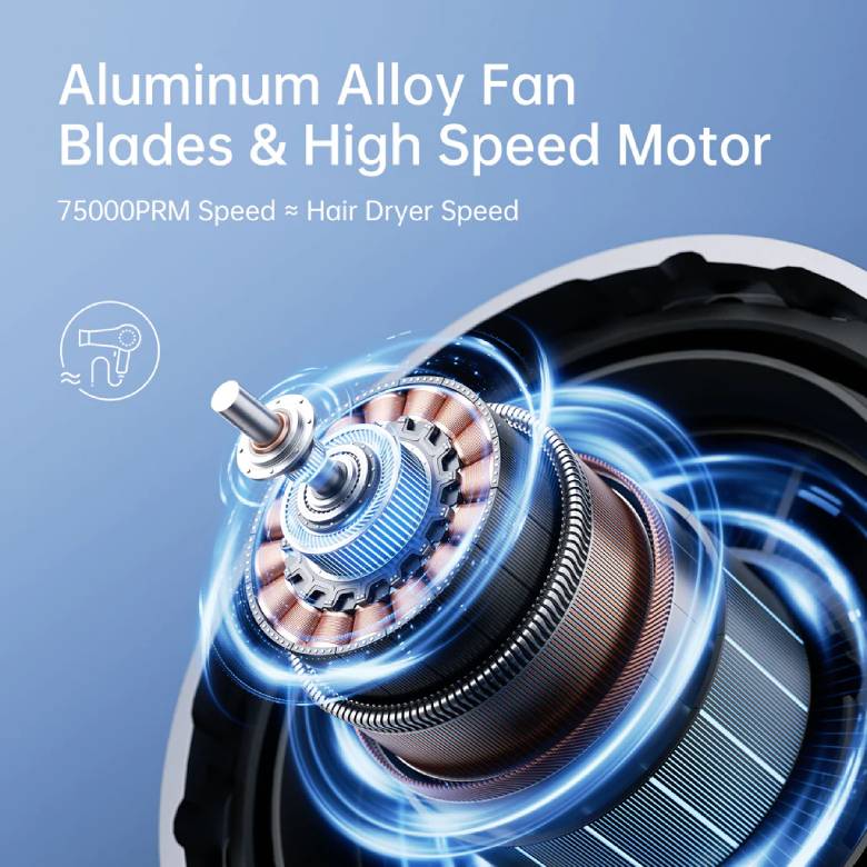 Quạt cầm tay cao cấp Jisulife Ultra1 FA55-J1425 9000mAh Nâu - Tốc độ quay lên đến 75.000 vòng/phút