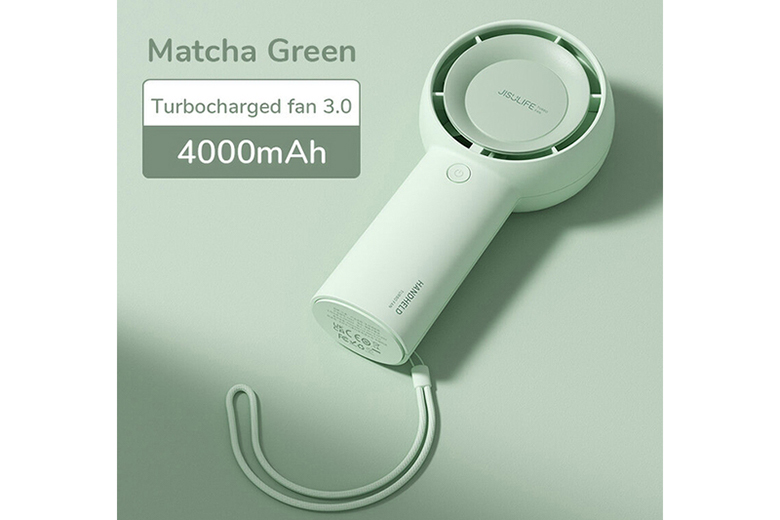 Quạt cầm tay mini Jisulife FA43-J2224 4000mAh Trắng - Dung lượng pin lớn 4000mAh