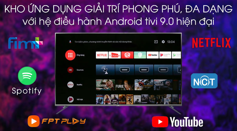Android 9.0 - Android Tivi TCL 4K 75 inch L75A8