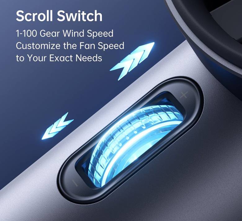  Quạt cầm tay Jisulife Pro1 (FA53) J1395, 3600mAh , Xanh đậm - Gió mạnh mẽ, điều chỉnh 100 cấp độ