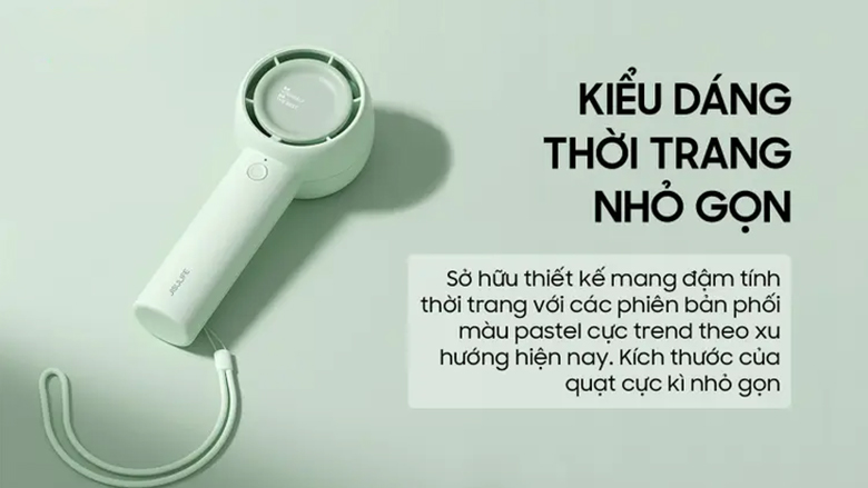 Quạt cầm tay mini Jisulife FA42-J1586 4500mAh Xanh lá - Kiểu dáng nhỏ gọn, thời trang