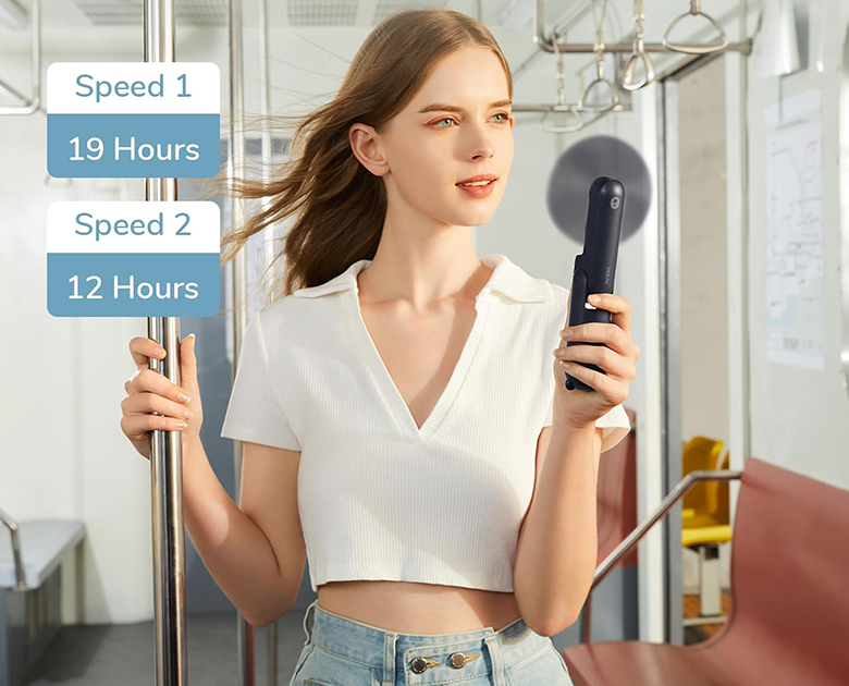 Quạt cầm tay mini Jisulife F8-J0992 2000mAh Đen pin 19h