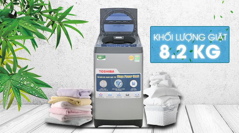 Khối lượng giặt 8.2kg - Máy giặt lồng đứng Toshiba 8.2 kg AW-J920LV(SB)