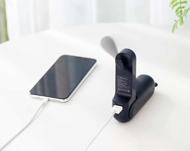 Quạt cầm tay mini Jisulife F8X/F8 Plus J1500 4500mAh Đen - 3 tốc độ gió linh hoạt