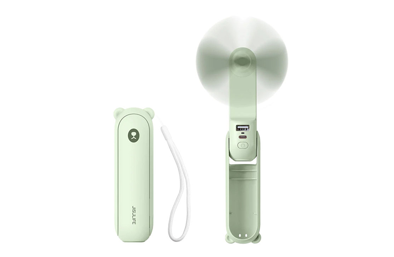 Quạt cầm tay mini Jisulife F8X/F8 Plus J1012 4500mAh Xanh lá - Thiết kế gấp gọn, dễ dàng mang theo
