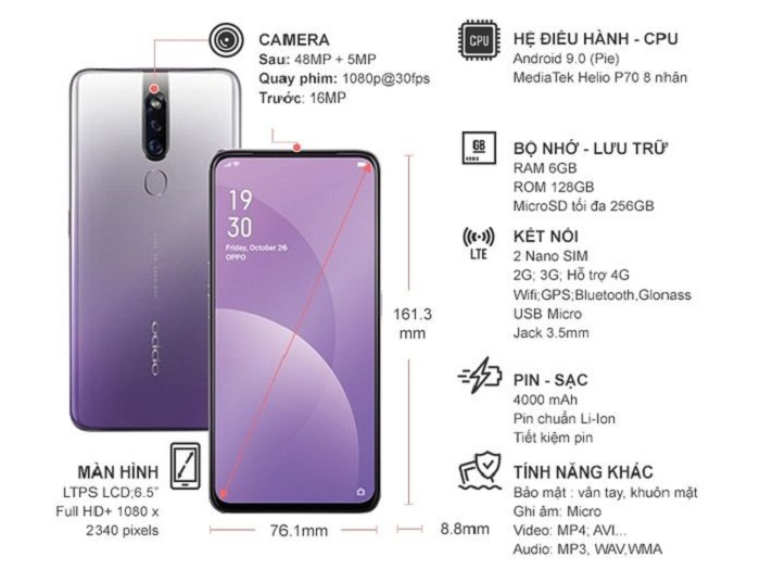 mô tả-điện thoại OPPO F11 Pro 6GB/128GB Xám