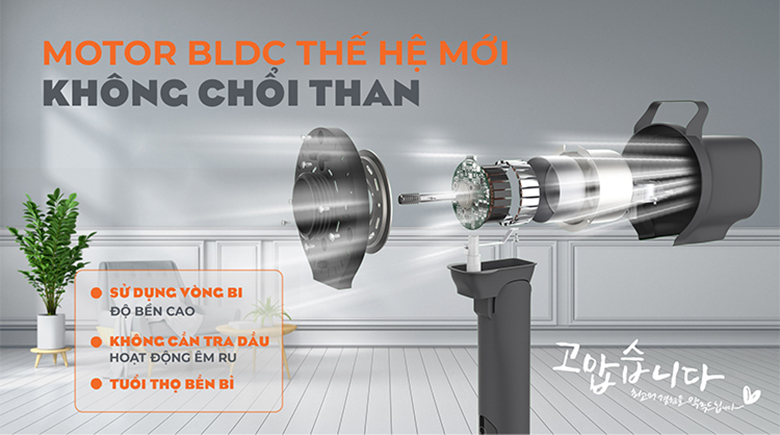 Quạt cây Hawonkoo DC FDH-012-SPEED24-GR - Động cơ BLDC mạnh mẽ, tiết kiệm điện năng