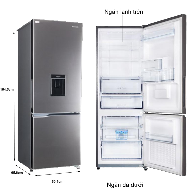 kích thước - Tủ lạnh Panasonic NR-BV320WSVN