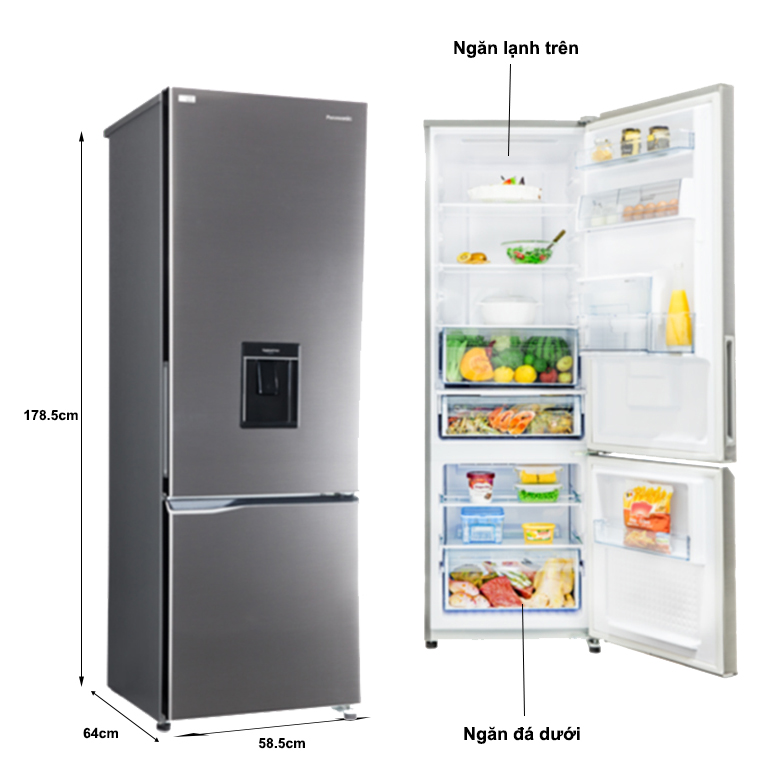 Chi tiết - Tủ lạnh Panasonic NR-BV360WSVN