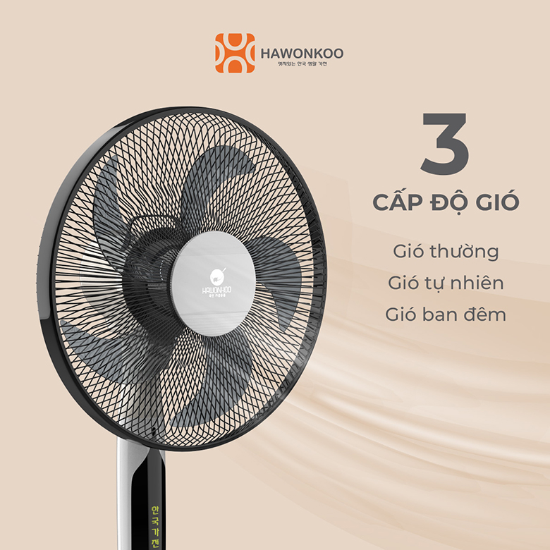 Quạt cây Hawonkoo AC FAH-011 - 3 cấp độ gió, phù hợp mọi nhu cầu