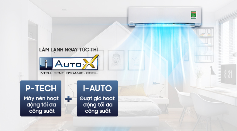 Chế độ làm lạnh nhanh tức thì - Điều hòa Panasonic Inverter 1 chiều 9000BTU CU/CS-XU9UKH-8 