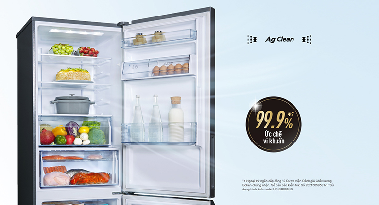 kháng khuẩn ag clean - Tủ lạnh Panasonic NR-BC360WKVN