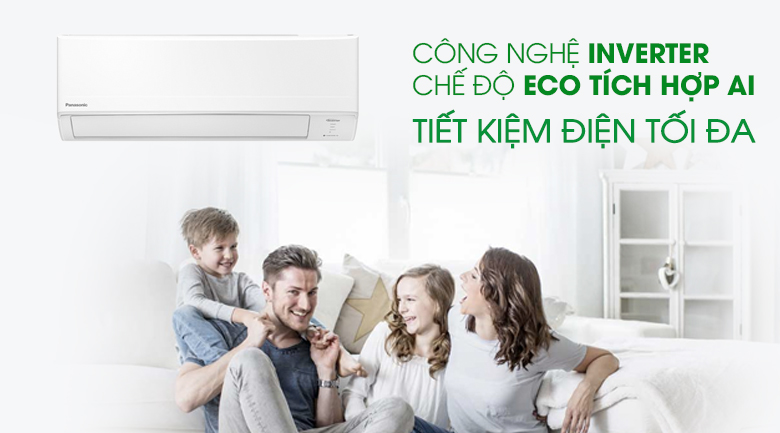 Cảm biến Eco tích hợp AI - Điều hòa Panasonic 1 chiều Inverter 9000BTU CU/CS-WPU9WKH-8M