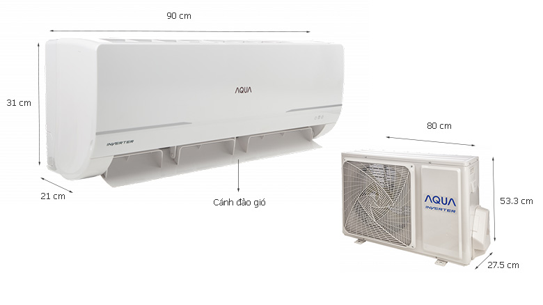 Thiết kế đơn giản - Điều hòa Aqua 1 chiều Inverter 18000BTU AQA-KRV18WNM /AQA-CRV18WNM