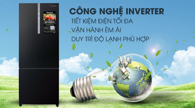 inverter - Tủ lạnh Panasonic Inverter 363 lít NR-BX418GKVN Đen