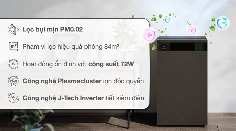 Máy lọc không khí Sharp FX-S120V-H/W - Thiết kế hiện đại, sang trọng, tạo điểm nhấn cho không gian sống
