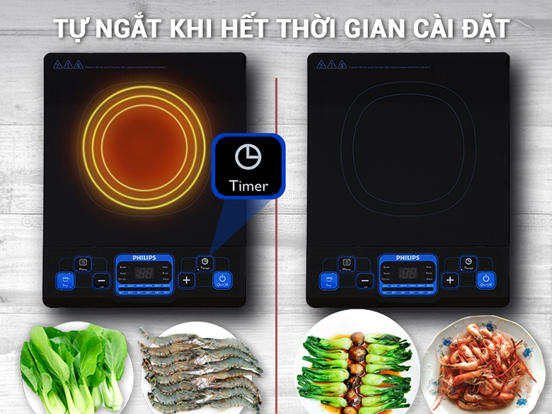 hẹn giờ - Bếp từ đơn Philips HD4921
