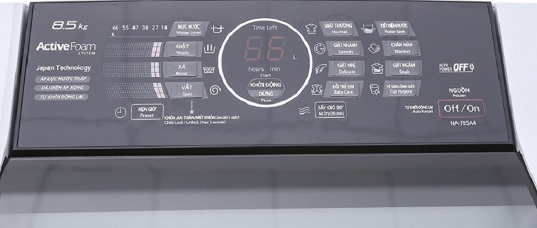 bảng điều khiển - Máy giặt Panasonic 8.5 kg NA-F85A4HRV lồng đứng