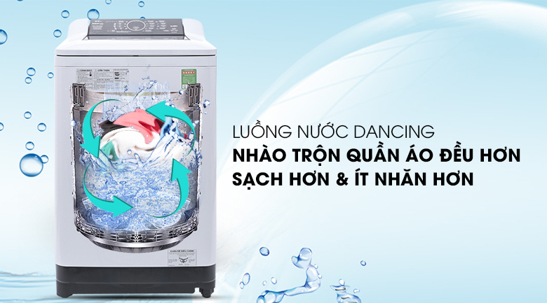 Luồng nước Dancing - Máy giặt Panasonic 8.5 kg NA-F85A4HRV lồng đứng