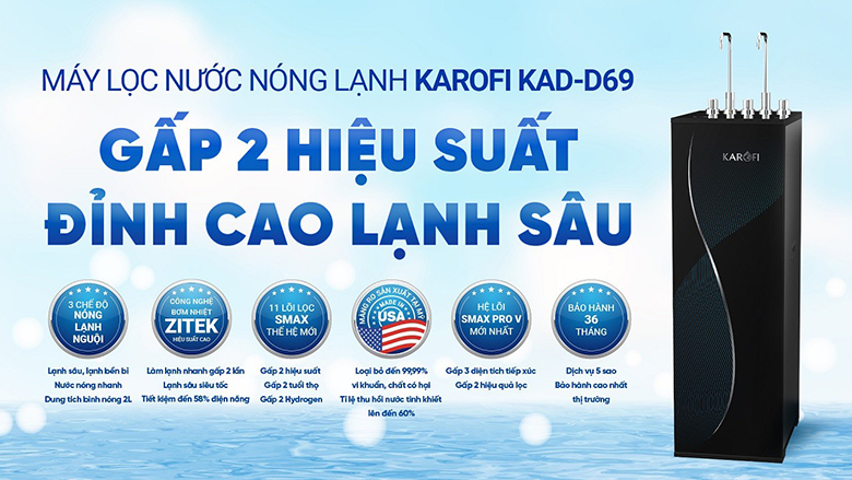 Máy lọc nước RO Karofi KAD-D69 