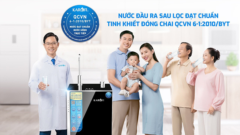 Máy lọc nước RO Karofi KAQ-M22 đạt chuẩn nước uống trực tiếp