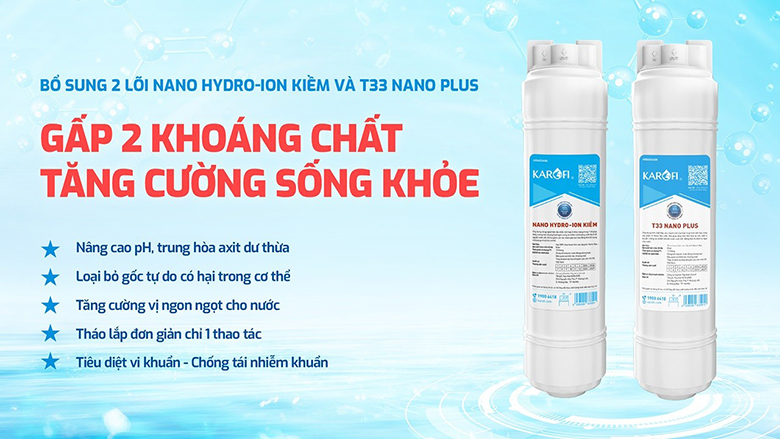 Máy lọc nước Karofi KAQ-M22 12 lõi bổ sung hydrogen