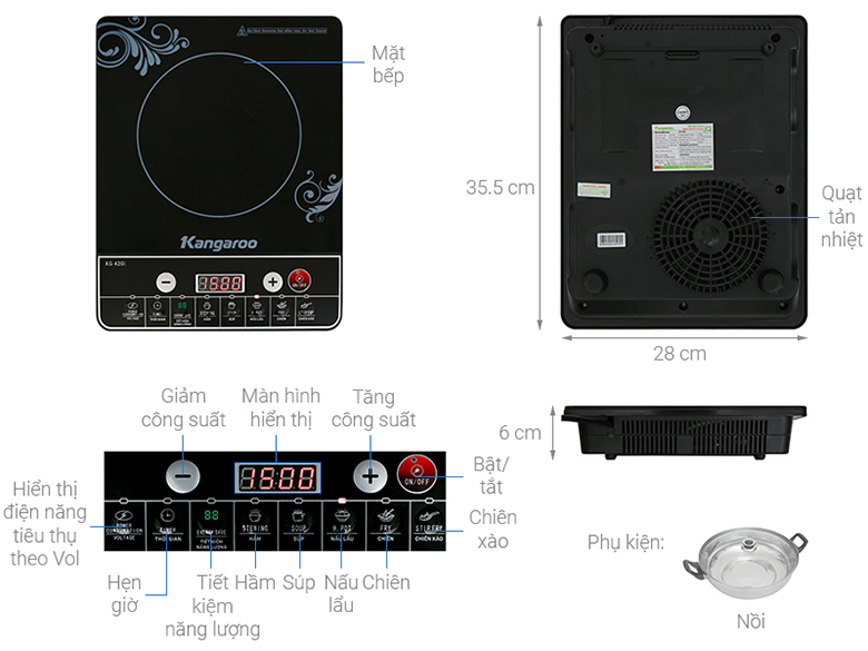 chi tiết - Bếp từ đơn Kangaroo KG420i