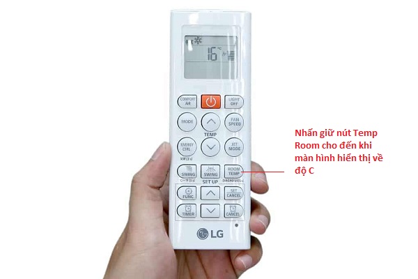 chuyển đổi độ F sang độ C trên điều hòa LG