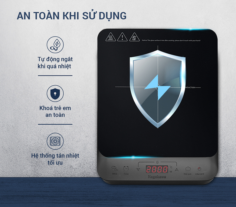 Bếp điện từ đa năng Nagakawa NAG0717 an toàn
