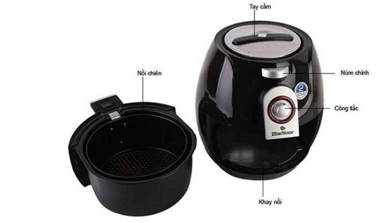 ảnh kích thước - Nồi chiên không dầu BLUESTONE AFB5859