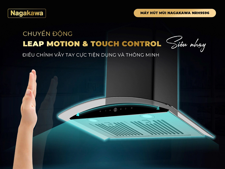 Máy hút mùi kính cong Nagakawa NRH9596 - Điều chỉnh thông minh