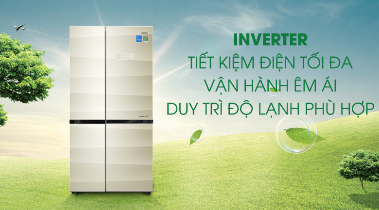 Tủ lạnh SBS Aqua Inverter 518 lít AQR-IG585AS(SG)