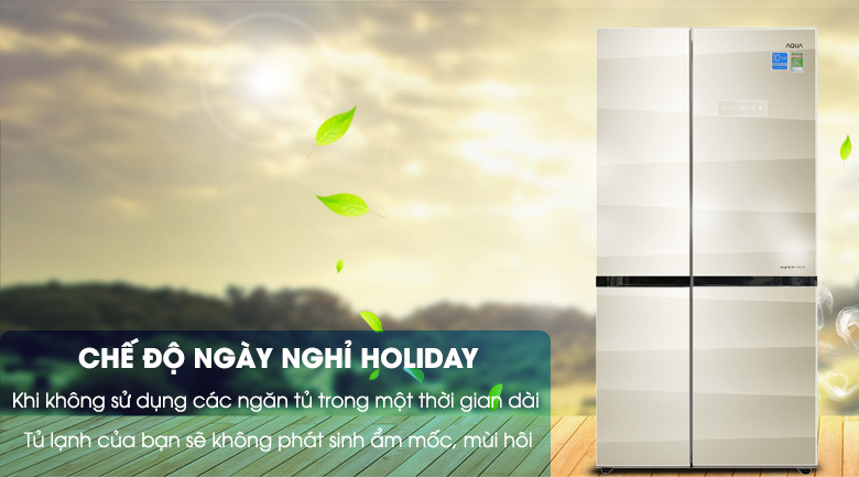 chế độ holiday Tủ lạnh SBS Aqua Inverter 518 lít AQR-IG585AS(SG)