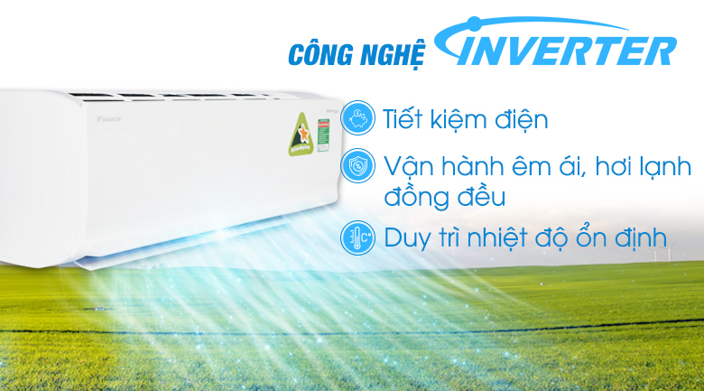 Công nghệ Inverter - Điều hòa 2 chiều Daikin inverter 9000BTU FTHF25RAVMV/RHF25RAVMV