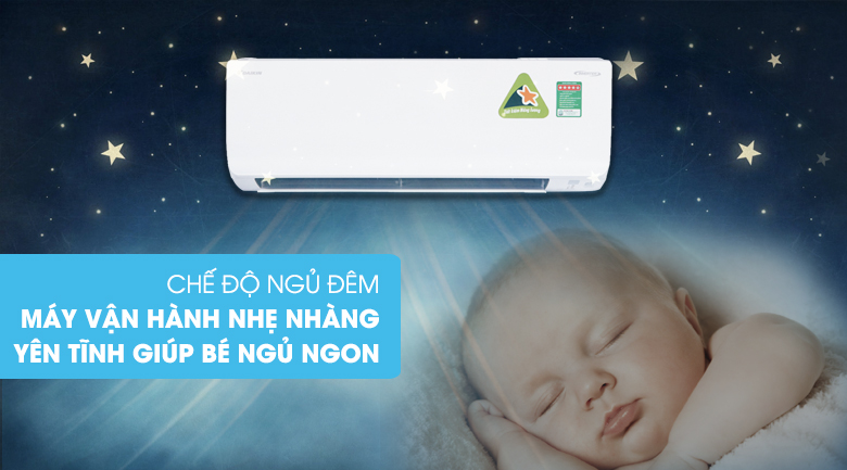 Chế độ ngủ đêm - Điều hòa 2 chiều Daikin inverter 9000BTU FTHF25RAVMV/RHF25RAVMV