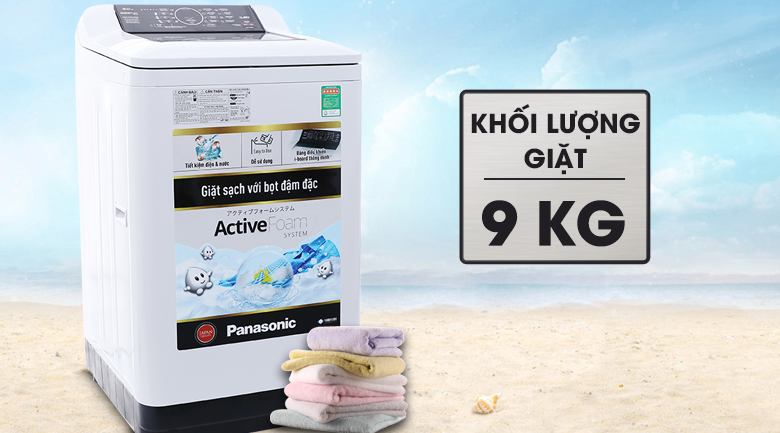 khối lượng - Máy giặt Panasonic 9 kg NA-F90A4HRV lồng đứng