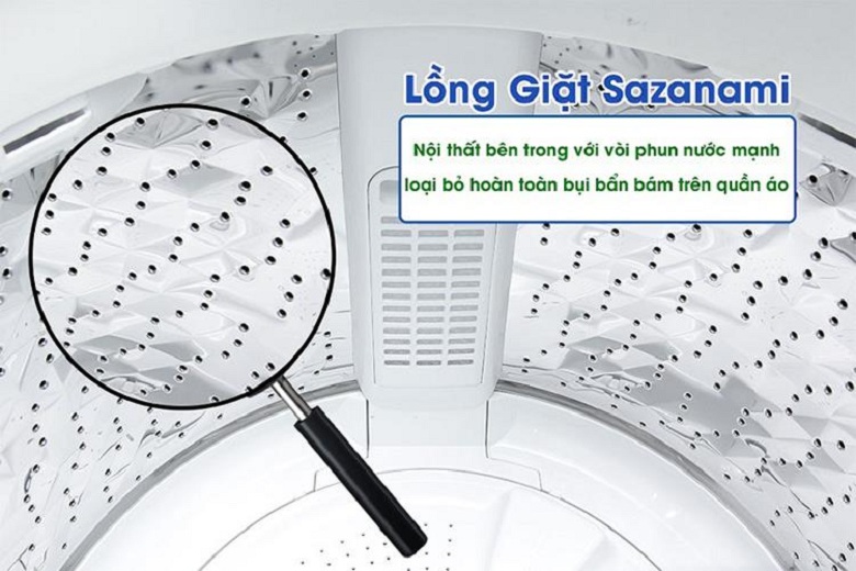 Lồng giặt Sazanami - Máy giặt Panasonic 9KG NA-F90V5LRV lồng đứng