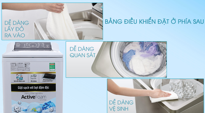Bảng điều khiển- Máy giặt Panasonic 10 kg NA-F100A4GRV lồng đứng