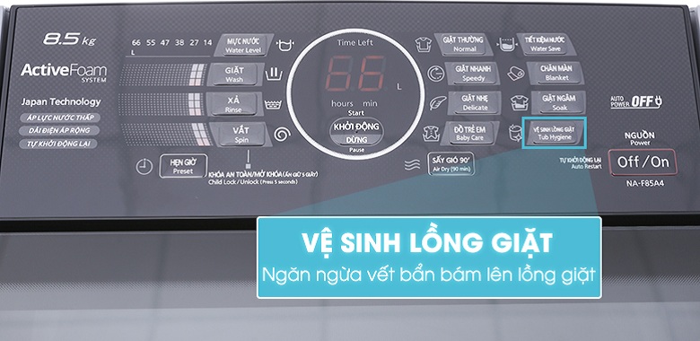 Vệ sinh lồng giặt - Máy giặt Panasonic NA-F85A4GRV lồng đứng 