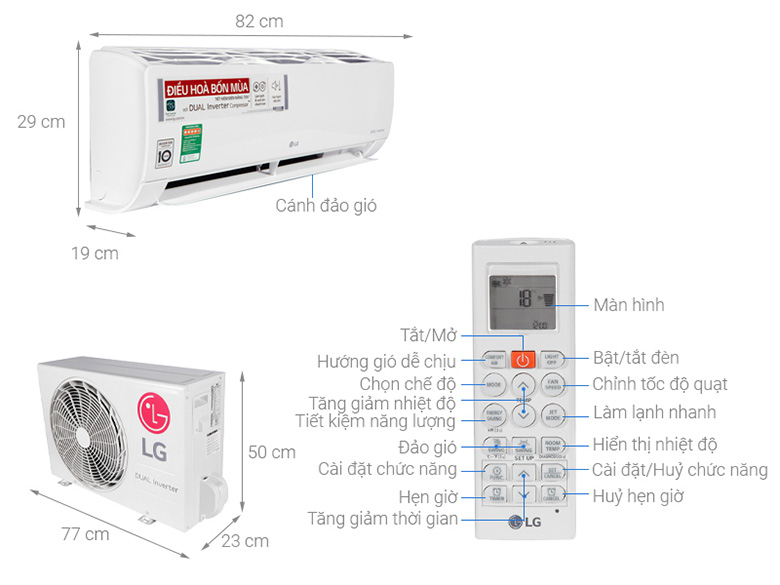 Thiết kế hiện đại - Điều hòa LG 2 chiều Inverter 12000BTU B13END