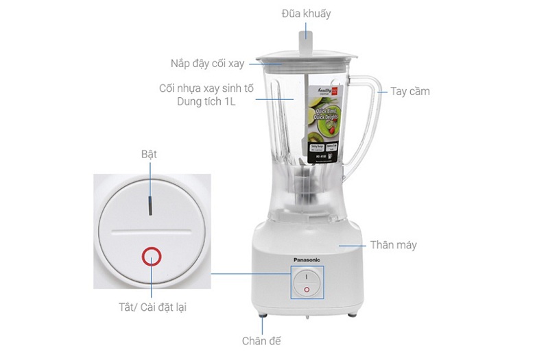 ảnh kích thước-Máy xay sinh tố Panasonic MX-M100WRA