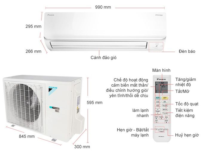 Thiết kế hiện đại - Điều hòa Daikin 2 chiều Inverter 18000BTU FTHF50RVMV/RHF50RVMV