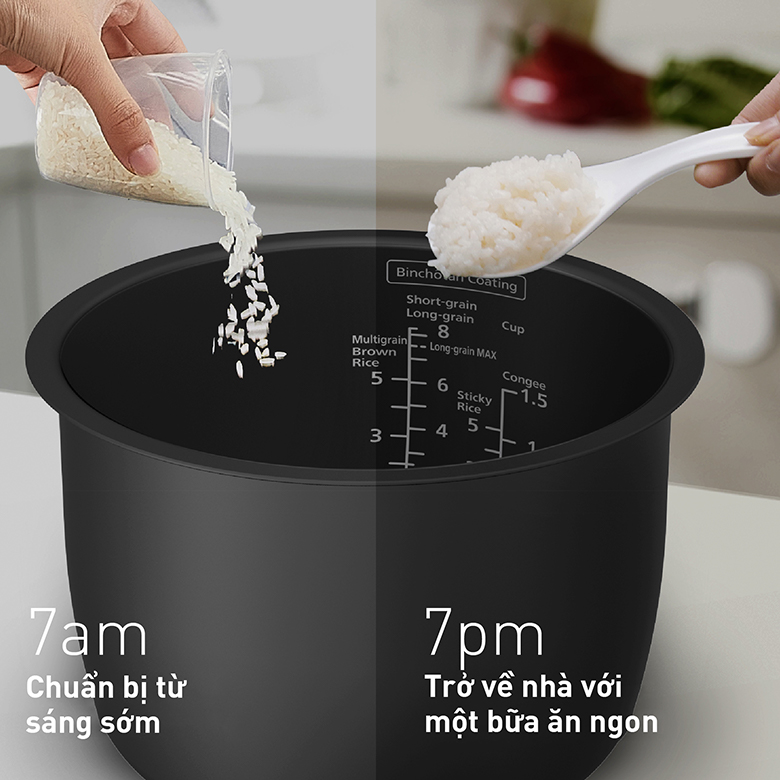 Nồi cơm điện cao tần Panasonic 1.5 lít SR-HN151KRA - Chức năng hẹn giờ nấu 24h tiện lợi