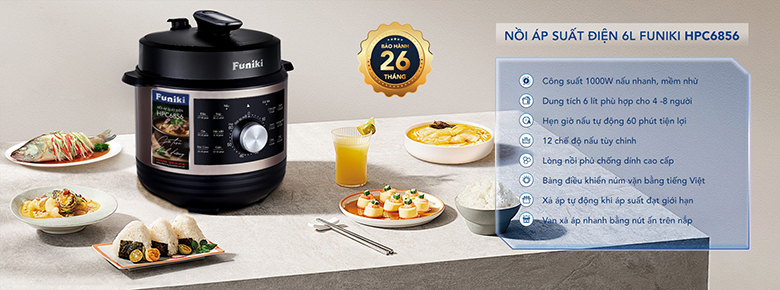 Nồi áp suất điện Funiki 6 lít HPC6856