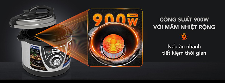 Nồi áp suất điện Funiki 5 lít HPC6855 - Công suất mạnh mẽ, nấu ăn nhanh chóng