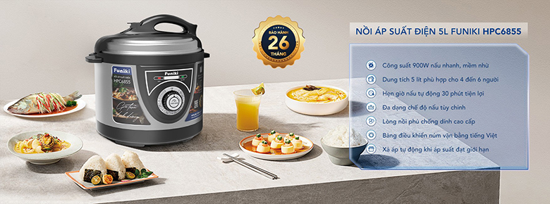 Nồi áp suất điện Funiki 5 lít HPC6855
