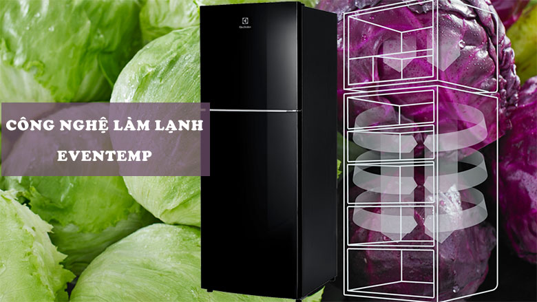 Tủ lạnh Electrolux Inverter 225 lít ETB2502J-H công nghệ làm lạnh eventemp