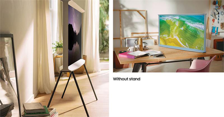 Chân đế dễ tháo rời dễ dàng mang đi - Smart Tivi QLED Samsung 4K 55 inch QA55LS01TAKXXV